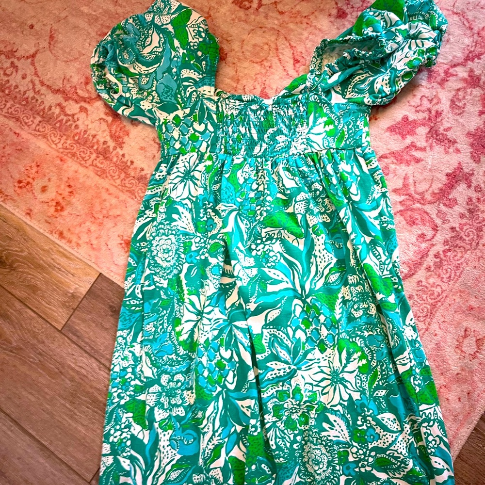 Lilly Pulitzer Dresses Puff Sleeve Dress In Green Print